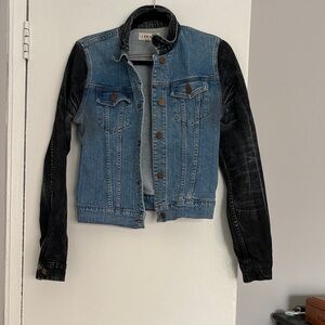 J Brand black and blue denim jacket - size medium